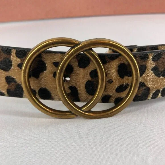 Leopard Print Man Made Material Belt 44 Inches Long - Picture 2 of 6